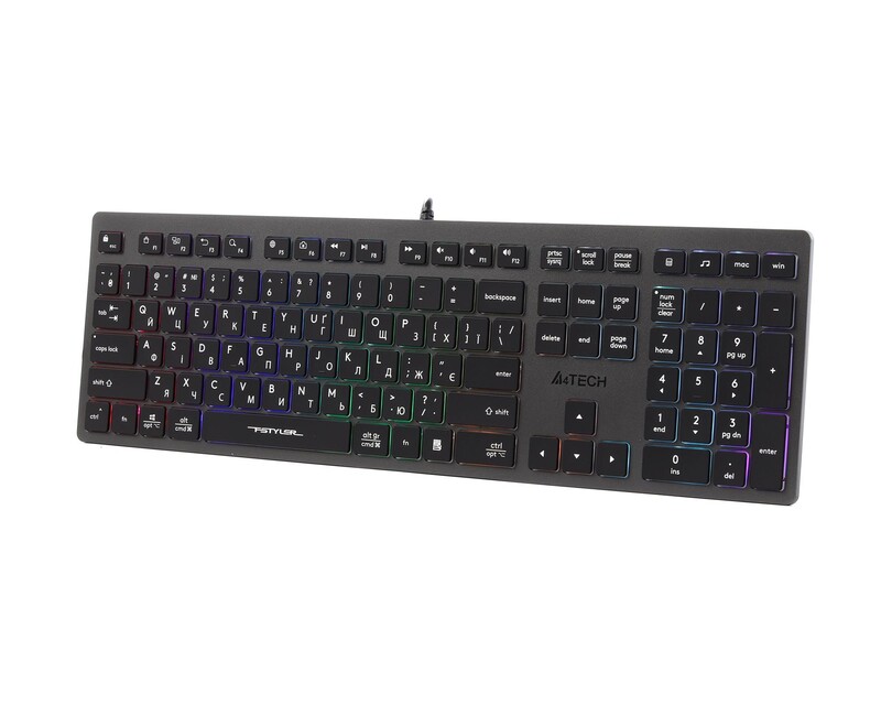 Клавіатура A4Tech Fstyler FX60H Grey Neon Backlit