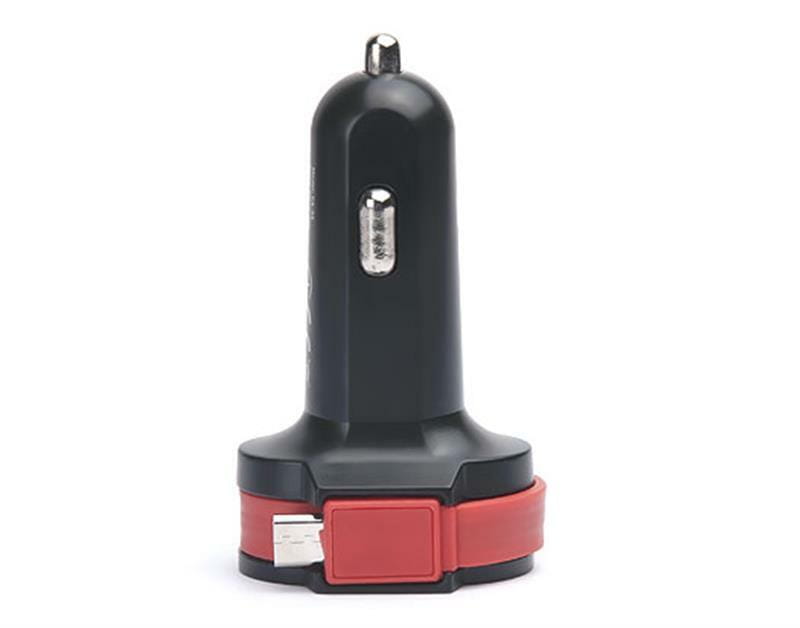 Автомобильное зарядное устройство REAL-EL CA-35 (3USBx3.4A) Black/Orange + кабель microUSB
