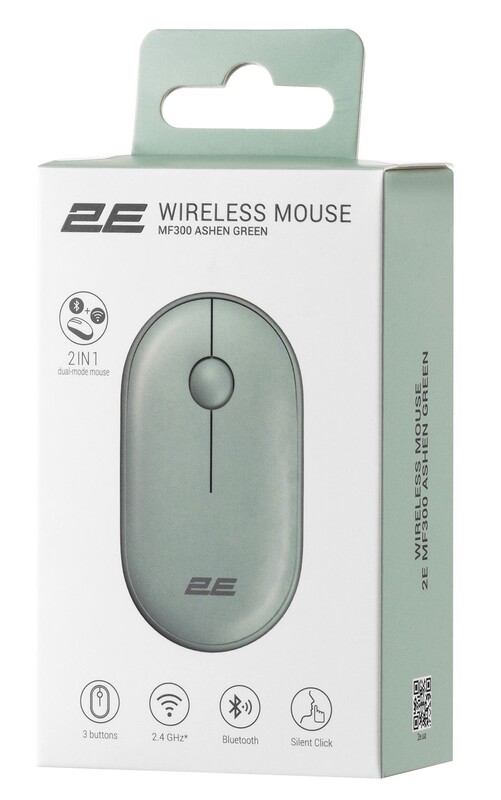 Мышь беспроводная 2E MF300 Silent Ashen Green (2E-MF300WGN)