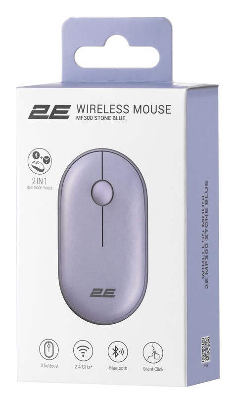 Мышь беспроводная 2E MF300 Silent WL BT Stone blue (2E-MF300WBL)