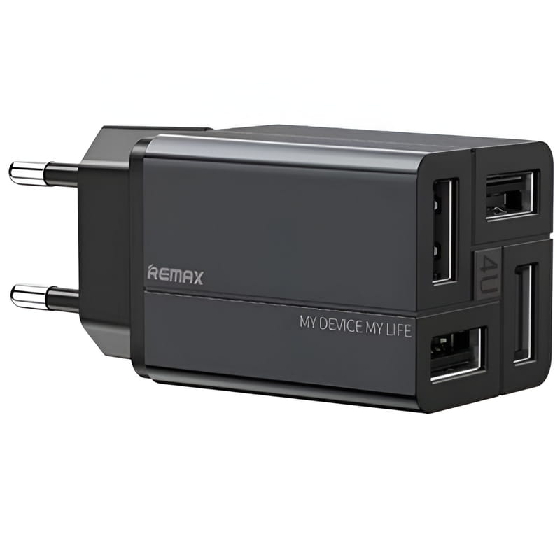 Сетевое зарядное устройство Remax RP-U43 Wanfu (EU) (4USB 3.4А) Black (6972174153667)