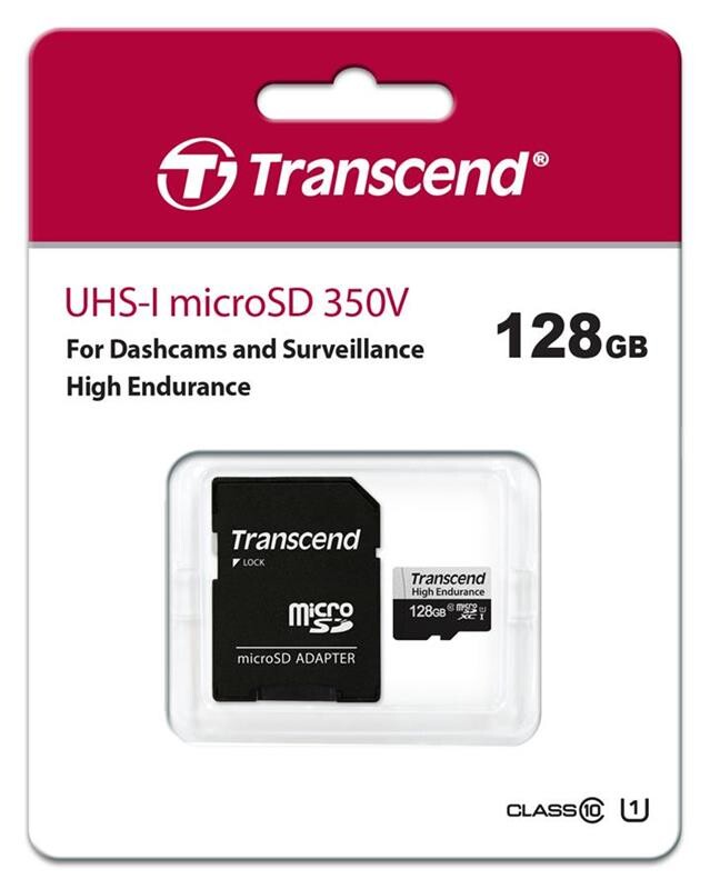 Карта пам`ятi MicroSDXC 128GB UHS-I/U1 Class 10 Transcend 350V + SD-адаптер (TS128GUSD350V)