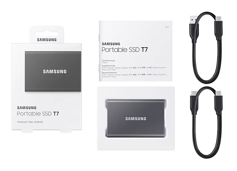 Накопитель внешний SSD 2TB Samsung T7 Titan Gray (MU-PC2T0T/WW)