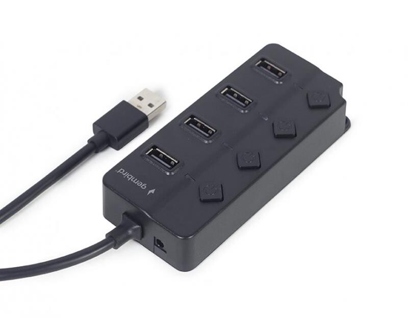 USB-хаб Gembird 4 ports (UHB-U2P4P-01) з вимикачами