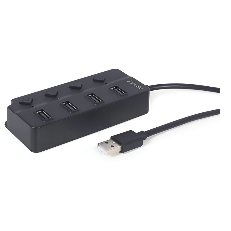 USB-хаб Gembird 4 ports (UHB-U2P4P-01) з вимикачами