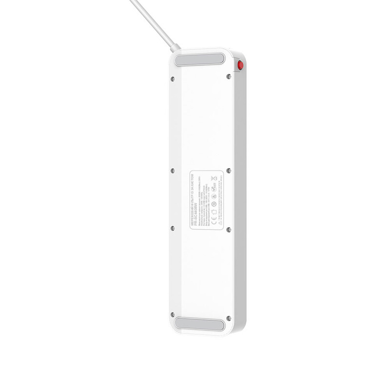 Фільтр живлення ProLogix Premium (PR-SC4408W) 2.5 кВт, 4 розетки, 4 USB, 2 м, з вимикачами, білий